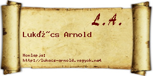 Lukács Arnold névjegykártya